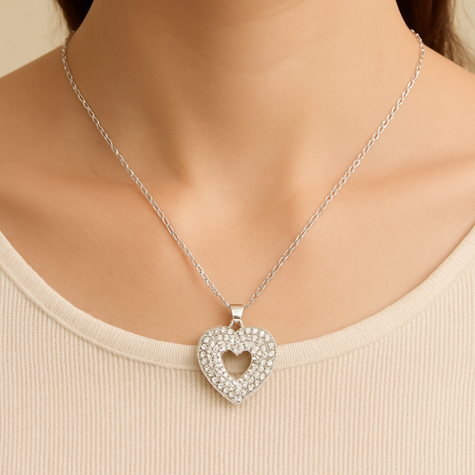 Classic Heart Silver Necklace