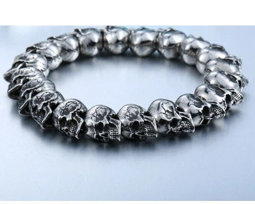 Gothic Skull Head Beads Bracelet