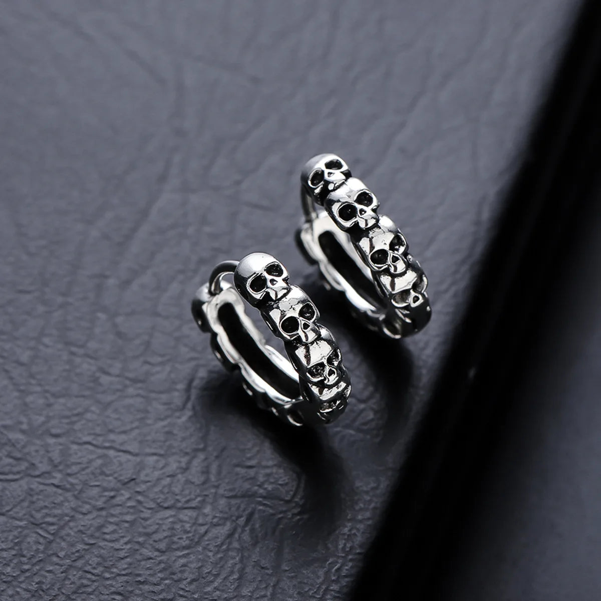 Classic Silver Skull Head Earrings