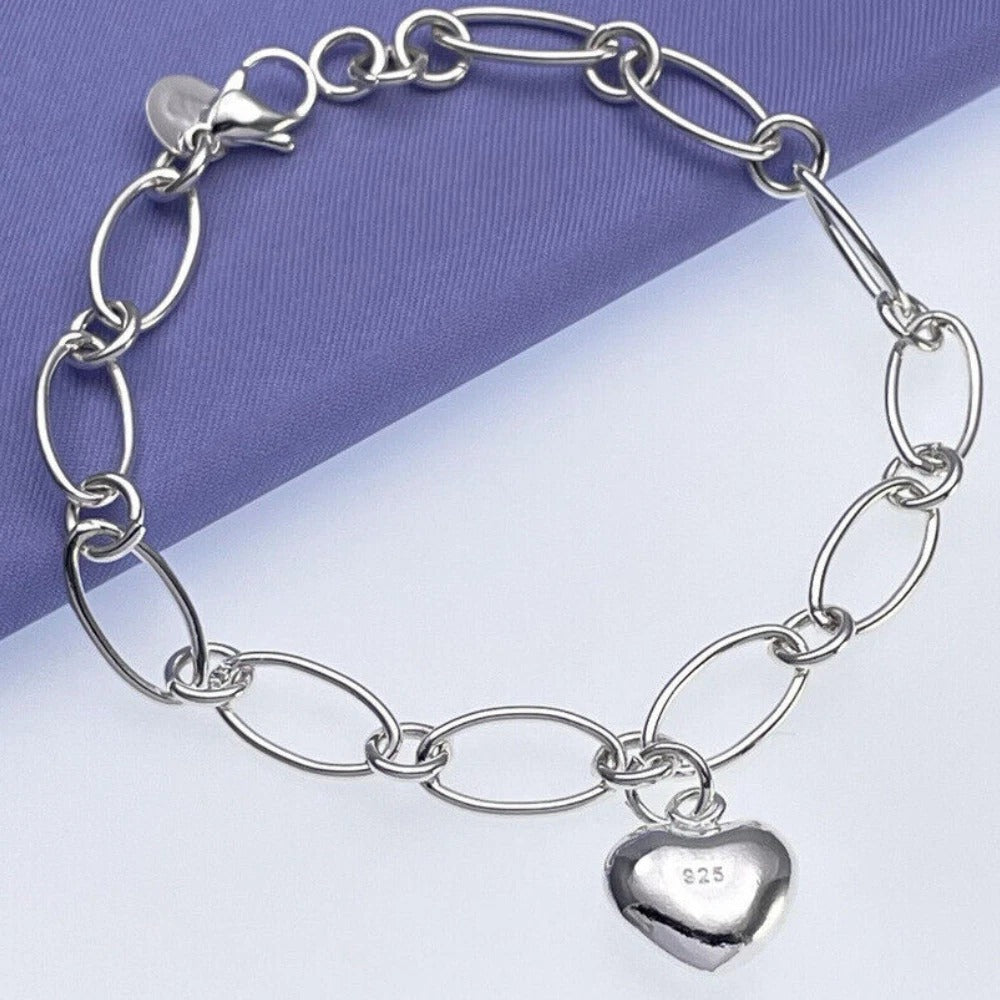 Love Heart Chain Bracelet Pendant