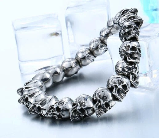 Gothic Skull Head Beads Bracelet