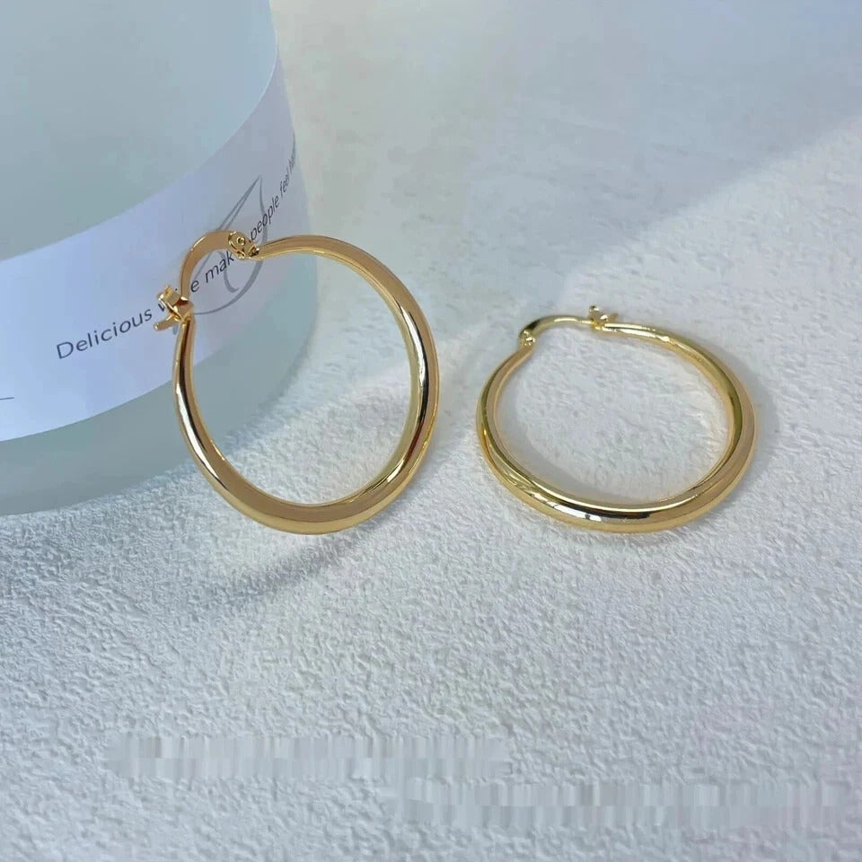 Plain Circle Round Hoop Earrings