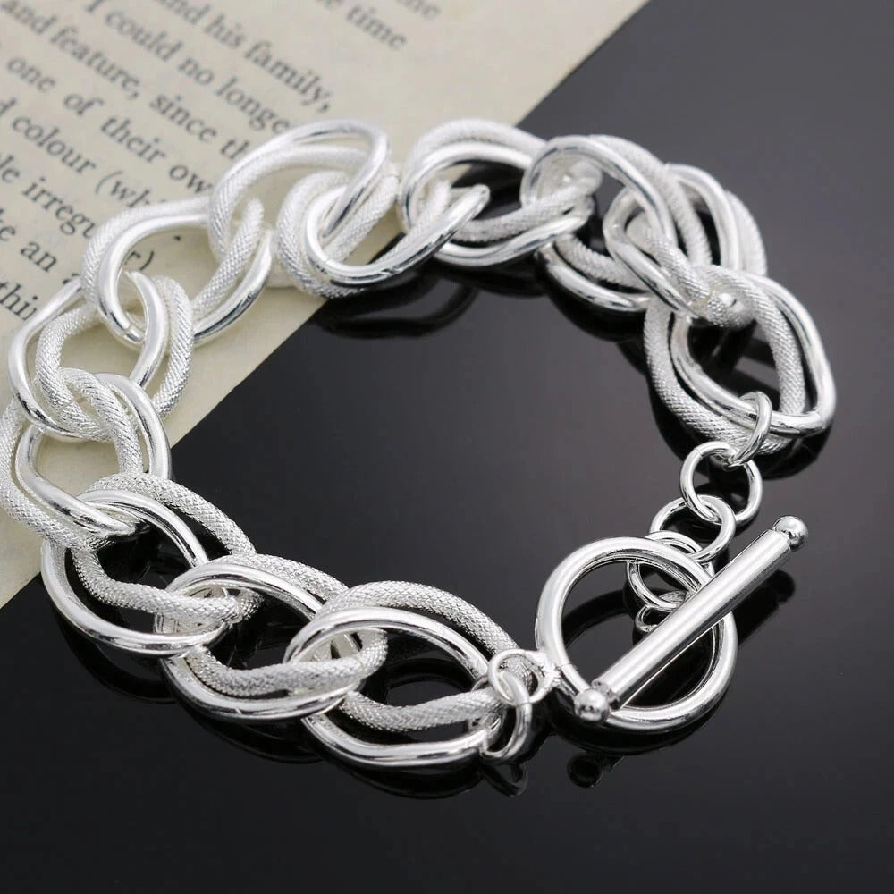 Double Chain Diamond Cut Bracelet