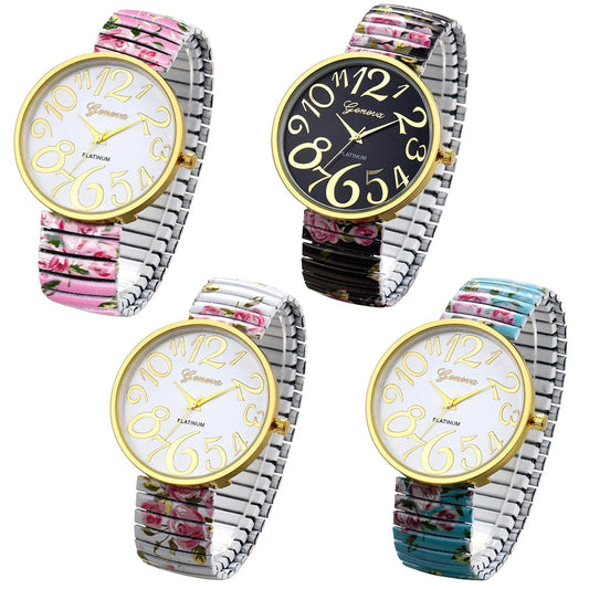 Printed Colorful Elastic Band Watch KK Labib