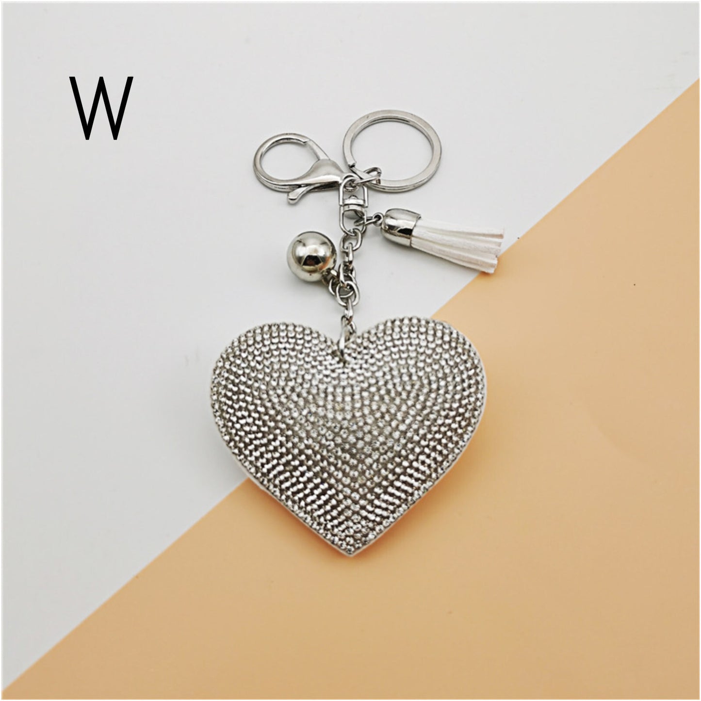 Heart Crystal Rhinestone Keyring