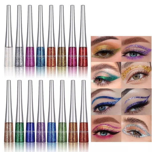 Waterproof Glitter Liquid Eyeliner Long Wear Shimmer Eye Makeup Beauty Cosmetic