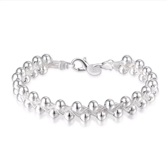 Cross Chain Beads Ball Bracelet