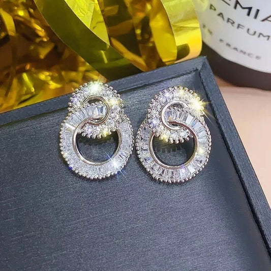 Korean Zircon Circle Earrings KK Labib