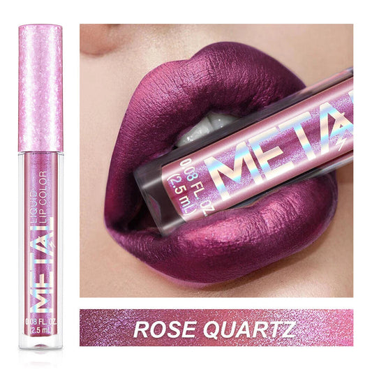 Metal-Coloured Liquid Lipstick Long Lasting Waterproof Lip Gloss Lip Glaze UK KK Labib