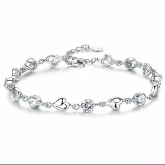 Love Heart Linked Bracelet