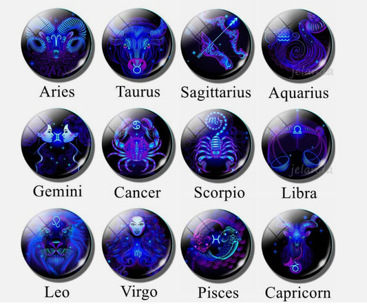 Luminous Glass Ball Zodiac Keychain