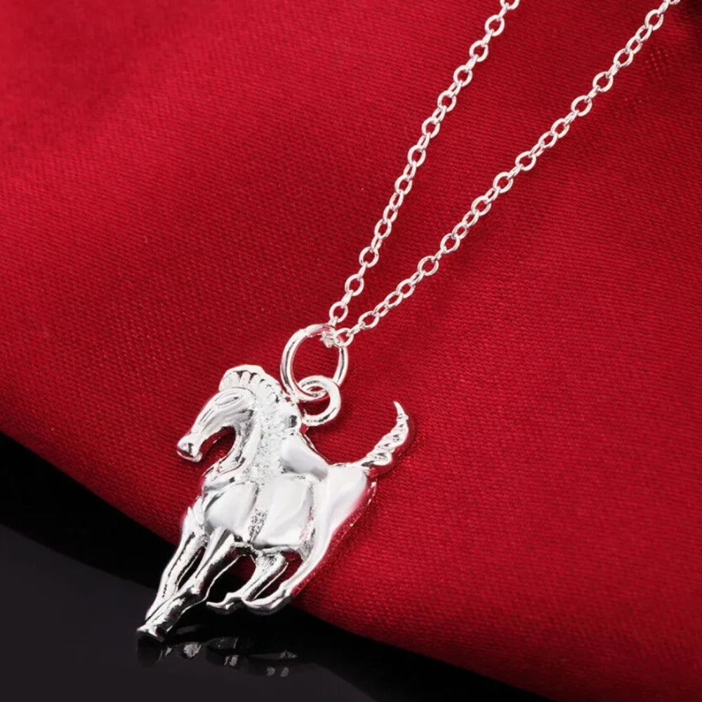 Horse Filled Pendant Necklace