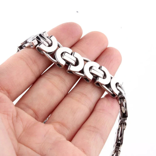 Stainless Steel Byzantine Chain Bracelet