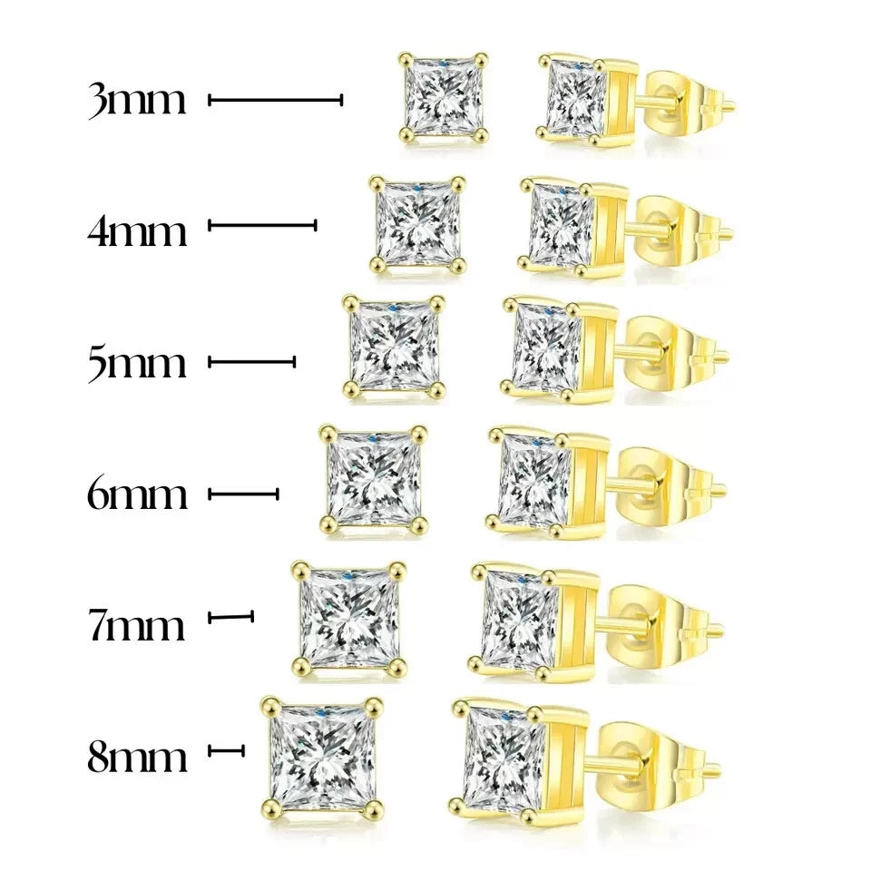 Cubic Zircon Crystal Stud Earrings