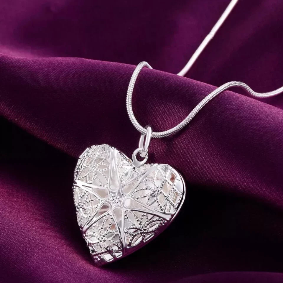 Silver Filled Heart Locket Necklace
