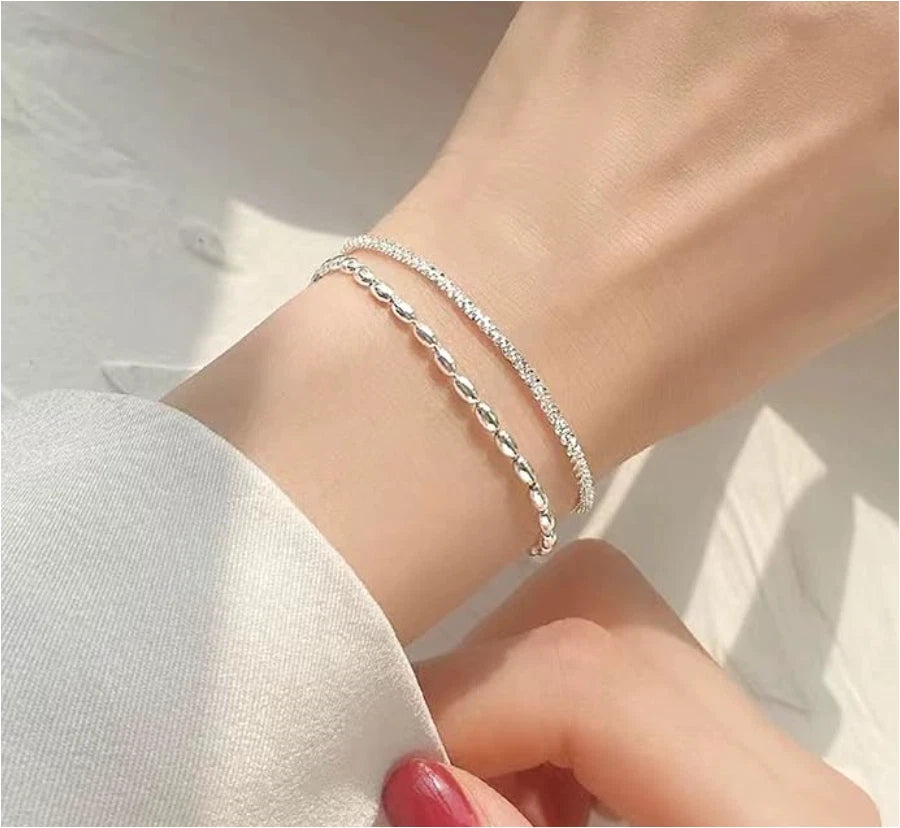 Rice Double Layer Chain Bracelet