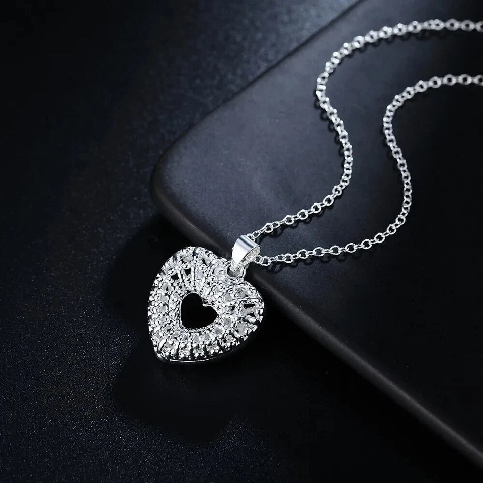 Classic Heart Silver Necklace