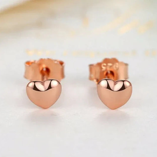 Solid 925 Sterling Silver Love Heart Small Heart Earrings Gift For Women Jewelry