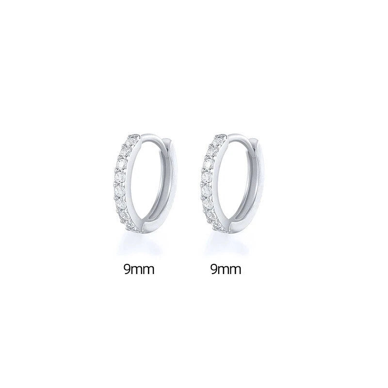 Small Cubic Diamond Zirconia Hoop Earrings
