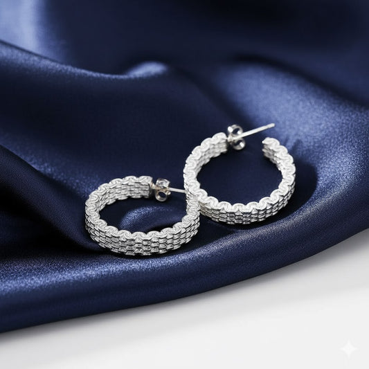 Hoop Mesh Stud Earrings