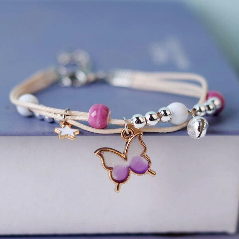 Butterfly Charm Bracelet with Beads