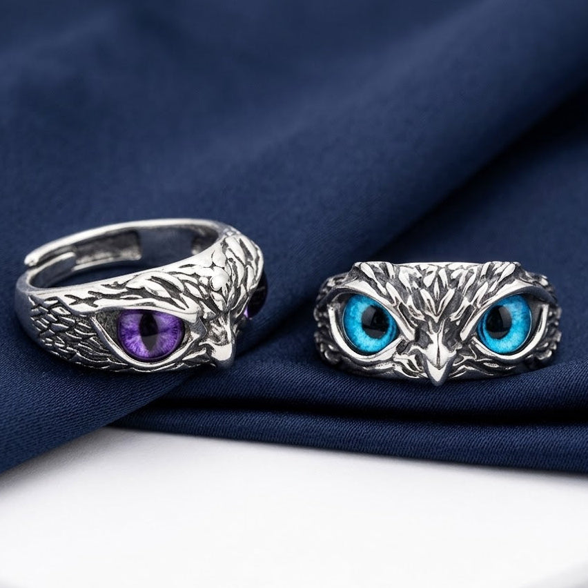 Open Adjustable Retro Devil Eye owl Ring KK Labib