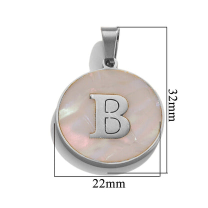 A-Z Letter Alphabet Circle Pendant