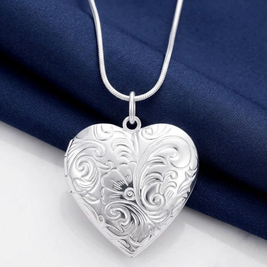 925 Heart Picture Pendant Necklace KK Labib