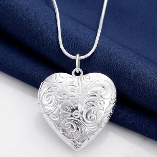 925 Heart Picture Pendant Necklace KK Labib