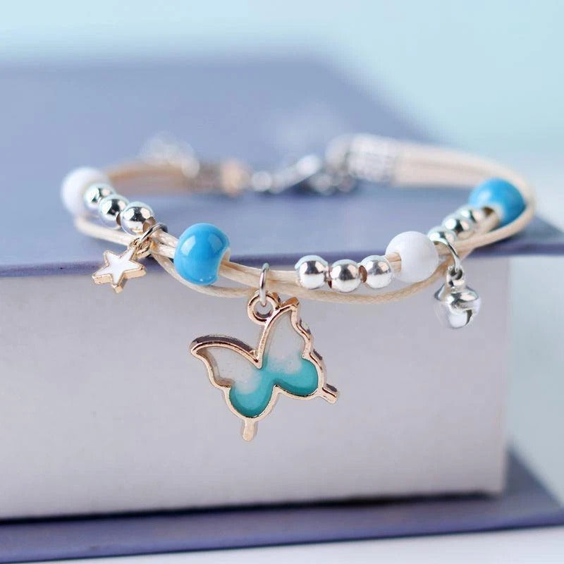 Butterfly Charm Bracelet with Beads