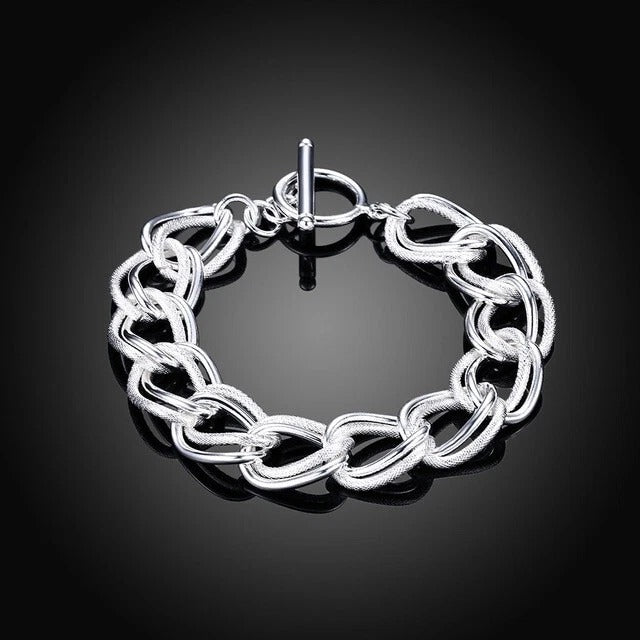 Double Chain Diamond Cut Bracelet