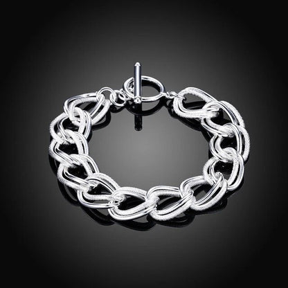Double Chain Diamond Cut Bracelet