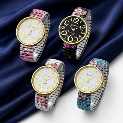 Printed Colorful Elastic Band Watch KK Labib