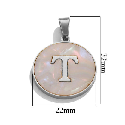 A-Z Letter Alphabet Circle Pendant