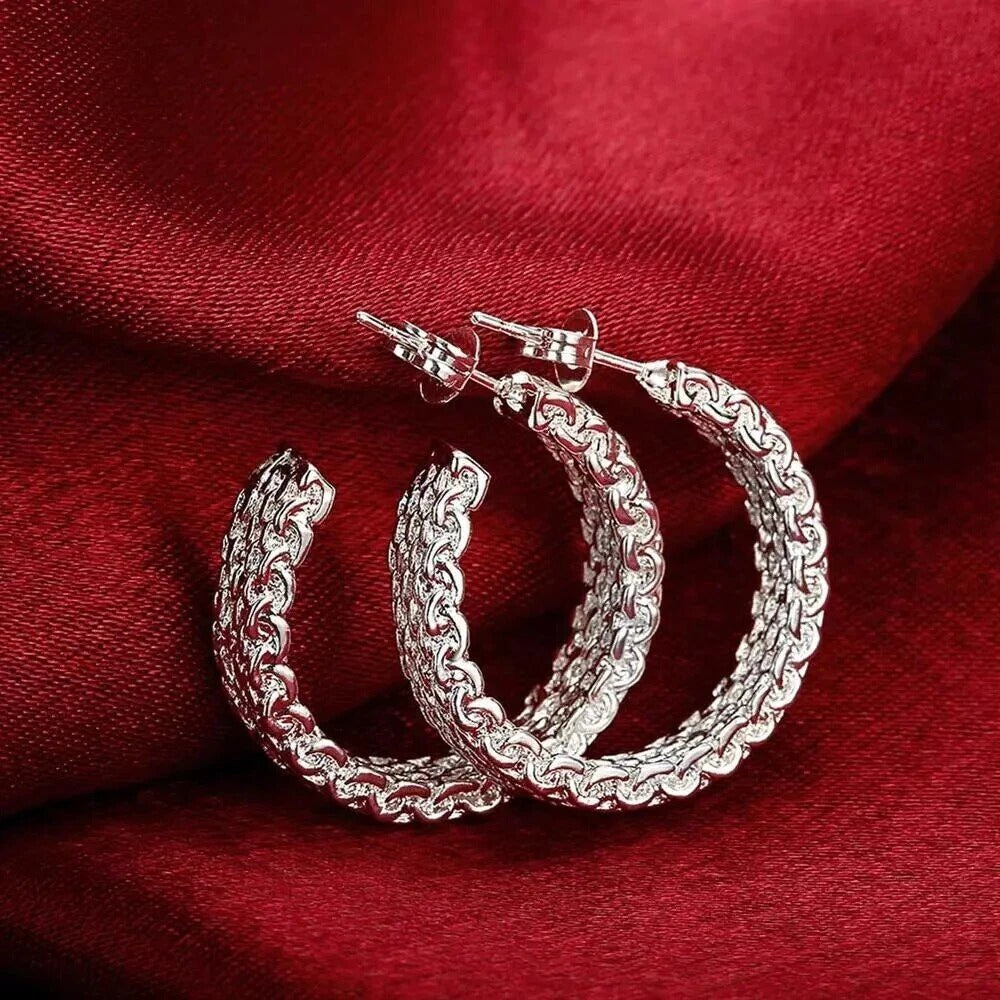 Hoop Mesh Stud Earrings