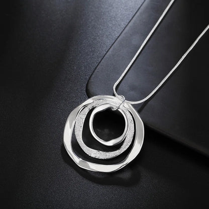 Triple Circle Geometric Ring Necklace