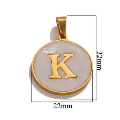A-Z Letter Alphabet Circle Pendant