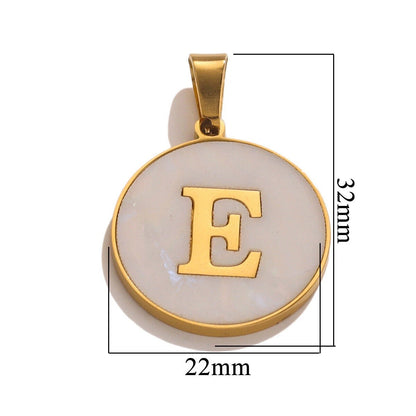 A-Z Letter Alphabet Circle Pendant