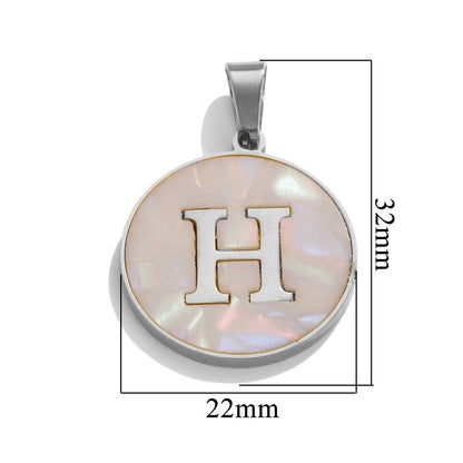 A-Z Letter Alphabet Circle Pendant