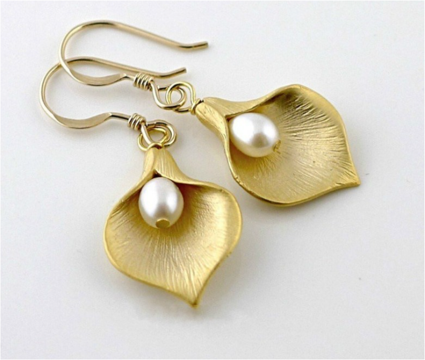 925 Sterling Silver Hook Dangle Flower Pearl Charm Earrings Women Jewellery Gift