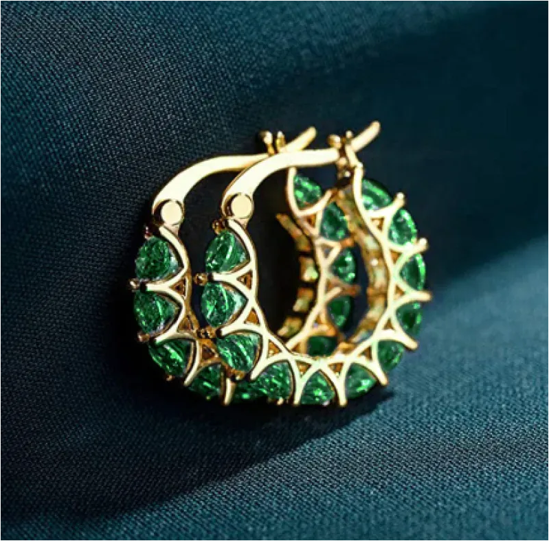 Cubic Zirconia Huggie Hoop Earrings