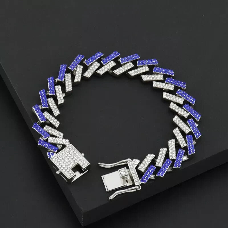 Miami Rhinestone Iced Cuban Link Chain Bracelet