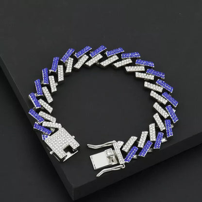 Miami Rhinestone Iced Cuban Link Chain Bracelet