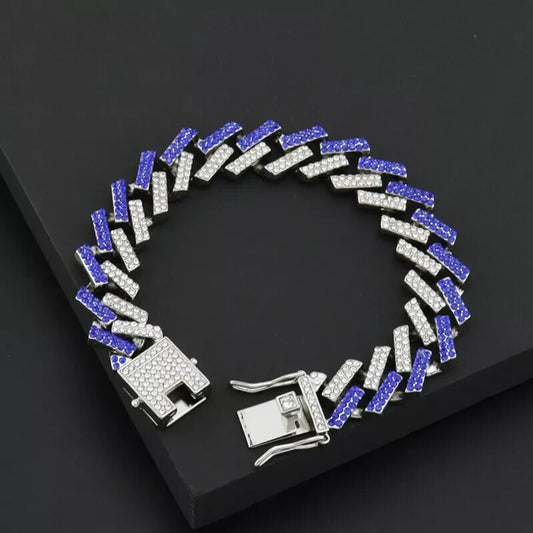 Miami Rhinestone Iced Cuban Link Chain Bracelet