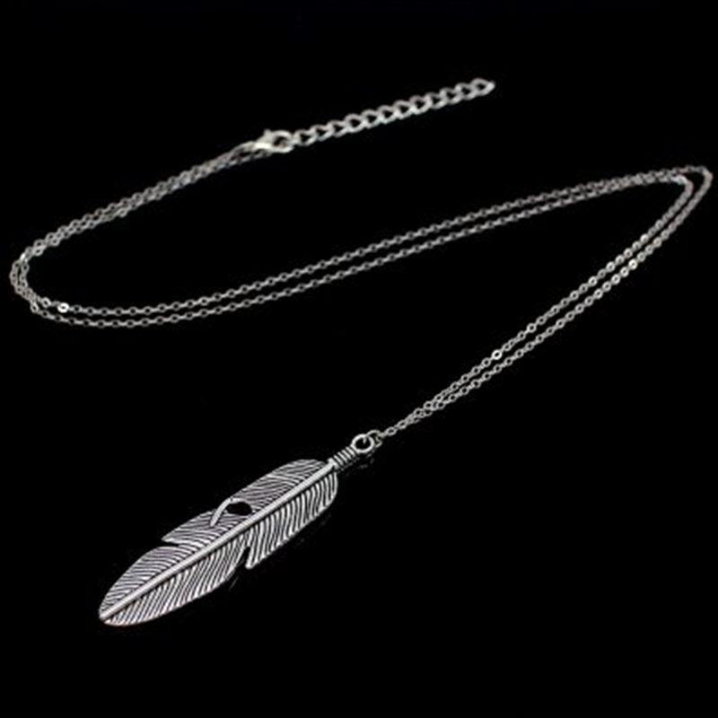 Feather Leaf Pendant Necklace. KK Labib