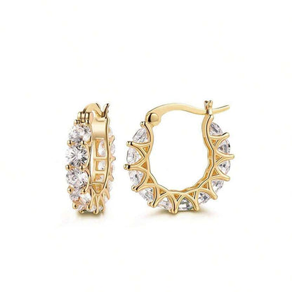 Cubic Zirconia Huggie Hoop Earrings