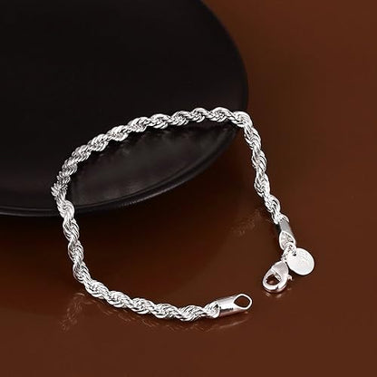 NEW Italian Style 925 Sterling Silver Twisted Rope Necklace Bracelet