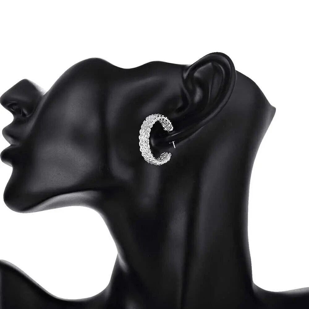 Hoop Mesh Stud Earrings