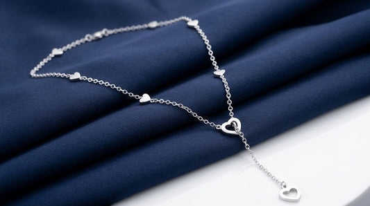925 Heart Chain Heart Pendant Necklace. KK Labib