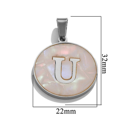 A-Z Letter Alphabet Circle Pendant